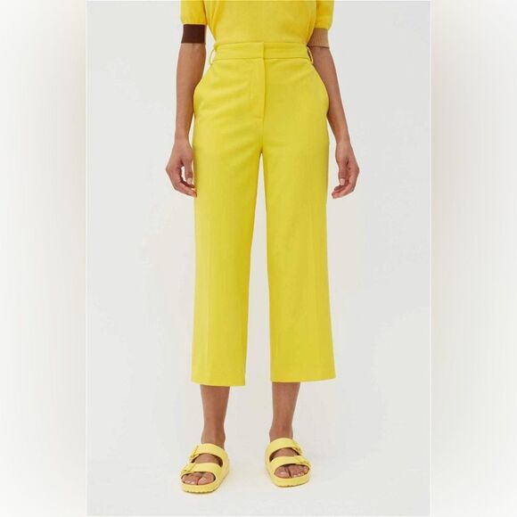 CHINTI & PARKER NWOT Wool Twill Cropped Trousers in Yellow - Picture 2 of 14